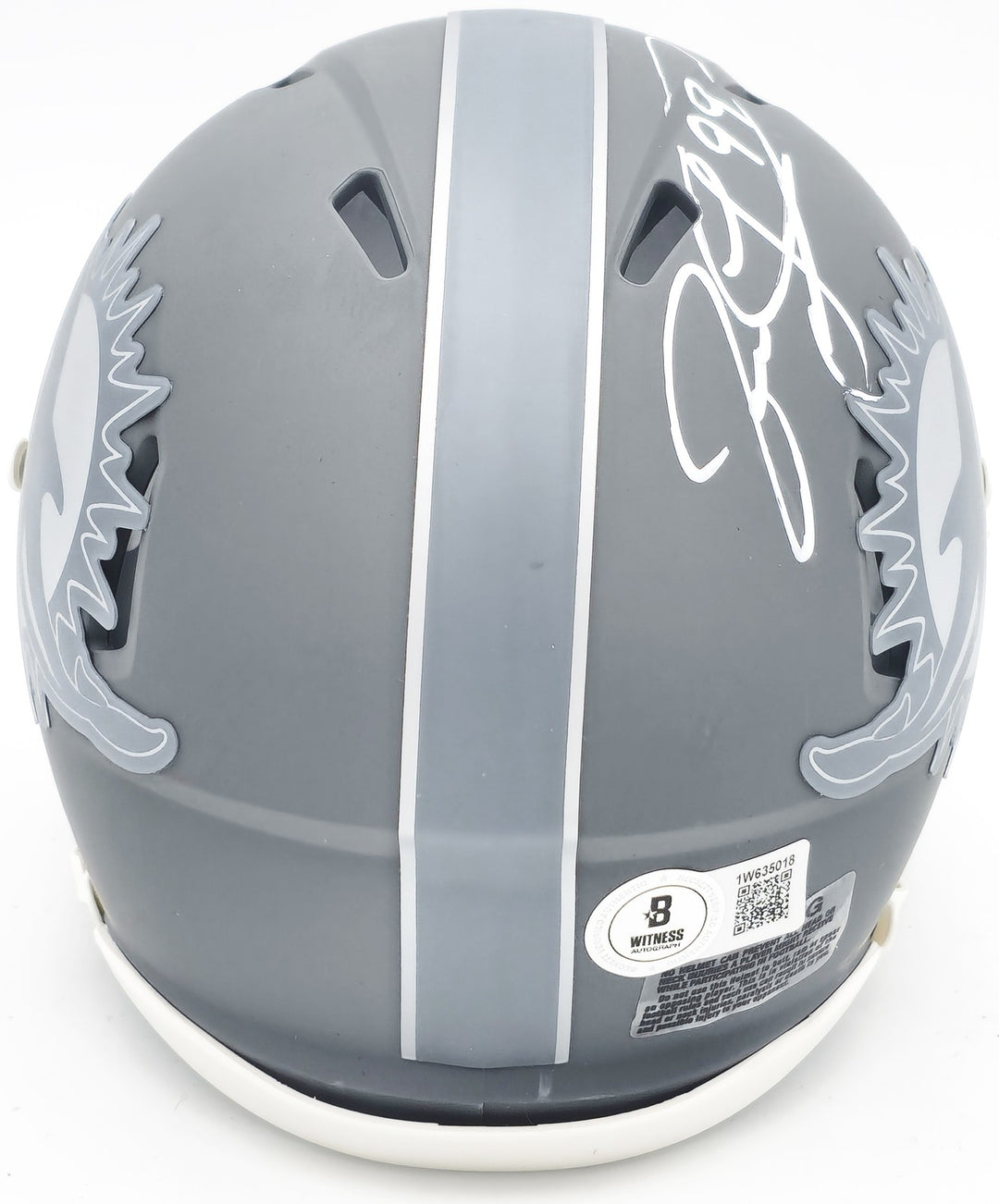 Jason Taylor Signed Miami Dolphins Slate Silver Speed Mini Helmet Beckett Wit