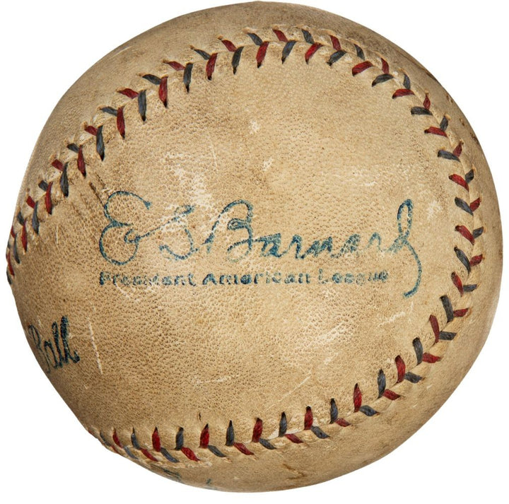 Babe Ruth & Durocher Signed Game Used 1928 Ruth Home Run Baseball PSA+BAS LOA