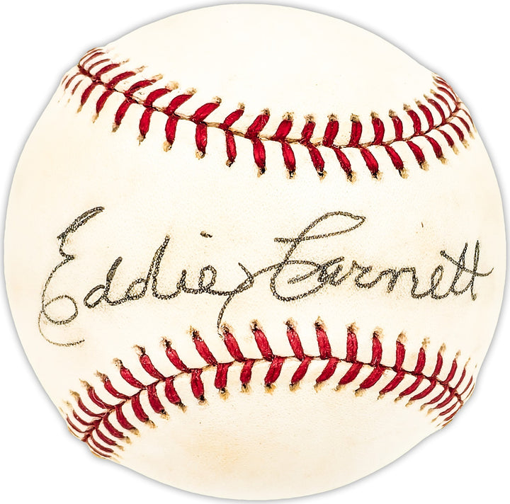 Eddie Carnett Signed Official AL Baseball Boston Braves Beckett BAS QR #BM25640