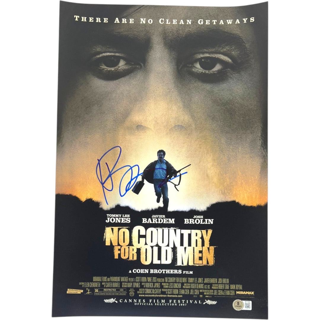 JAVIER BARDEM SIGNED NO COUNTRY FOR OLD MEN 12X18 MOVIE POSTER PHOTO BAS COA