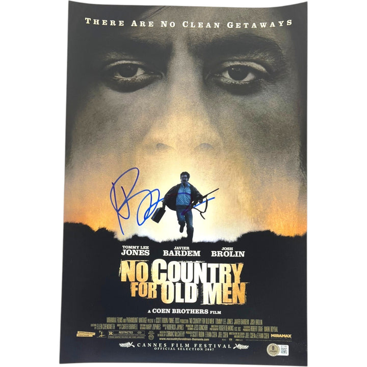 JAVIER BARDEM SIGNED NO COUNTRY FOR OLD MEN 12X18 MOVIE POSTER PHOTO BAS COA