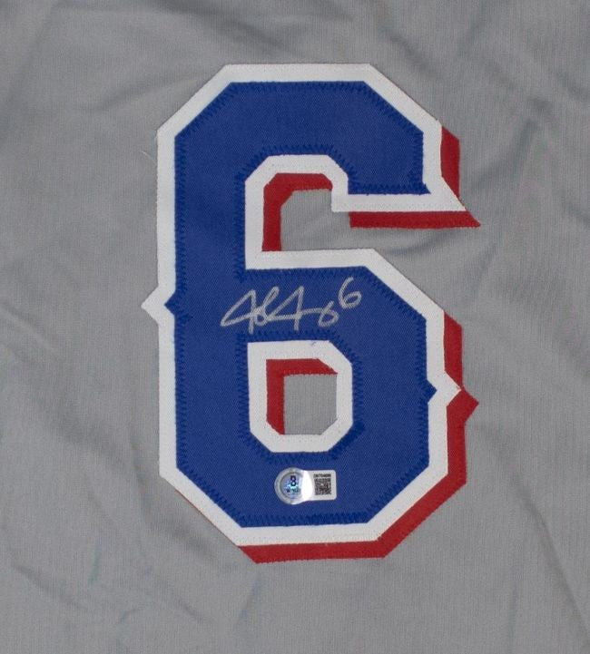 Josh Jung Texas Signed Gray Baseball Jersey BAS