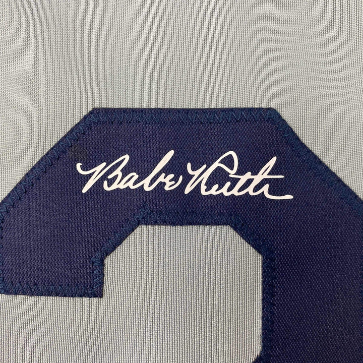 Facsimile Autographed Babe Ruth New York Grey Reprint Laser Jersey Size Men's XL