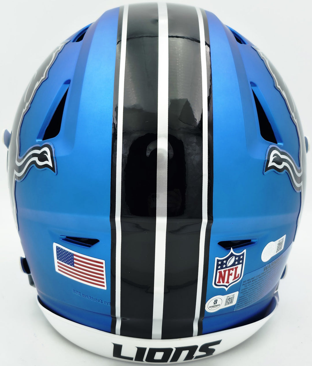 Barry Sanders Auto Lions Blue Full Size SpeedFlex Authentic Helmet "Lion King"