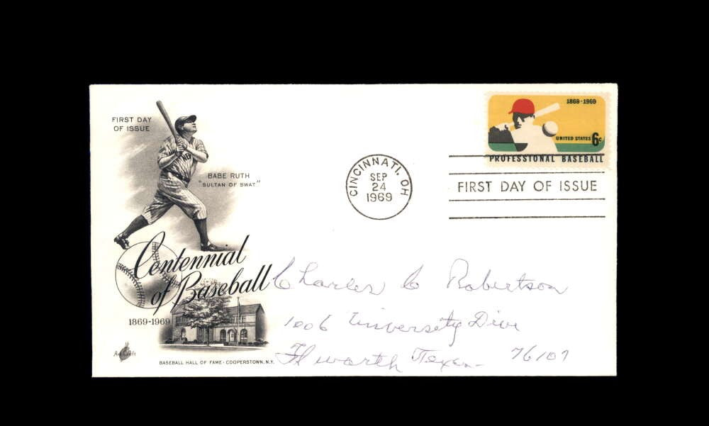 Charlie Robertson PSA DNA Signed 1969 First Day Cover Cache FDC 1919 Black Sox