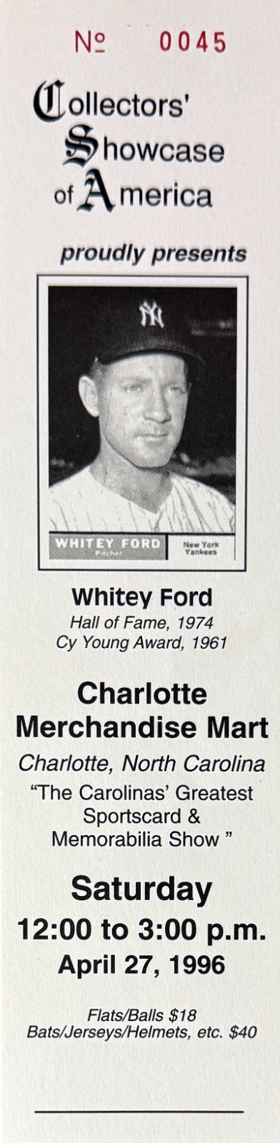 Whitey Ford signed New York Yankees 8x10 Photo Minor Dings Framed - COA (HOF)