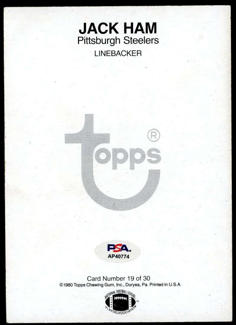 Jack Ham PSA DNA Signed 1980 Topps Super Autograph