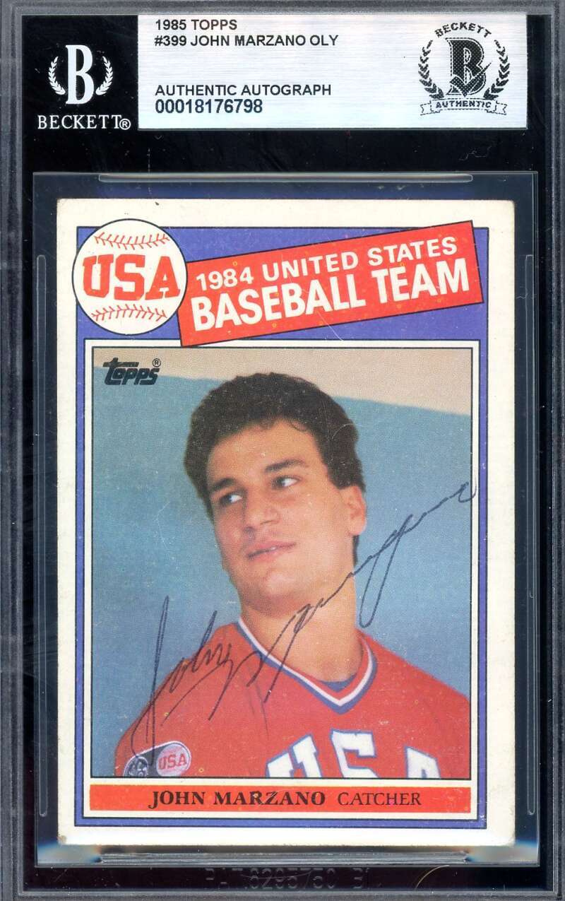 John Marzano Beckett BAS Signed 1985 Topps USA Olympics Autograph