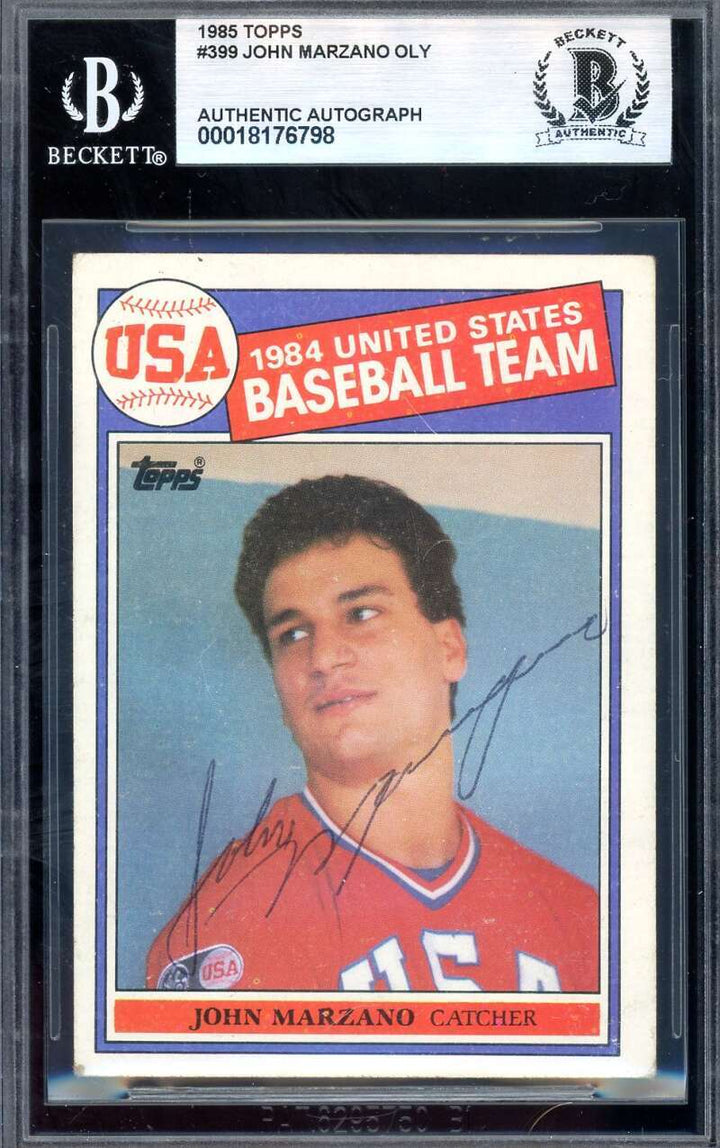 John Marzano Beckett BAS Signed 1985 Topps USA Olympics Autograph