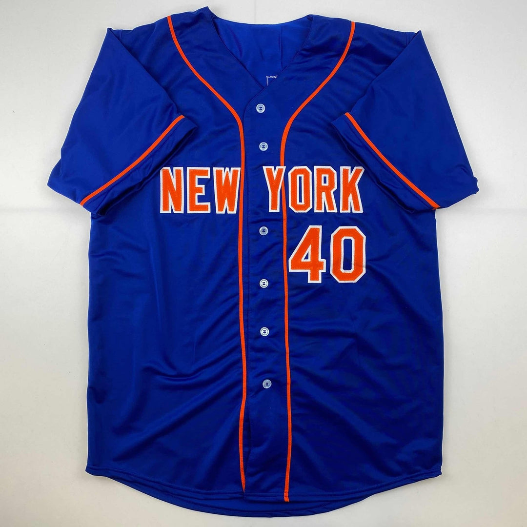 Autographed/Signed Bartolo Colon New York Blue Jersey Beckett BAS COA