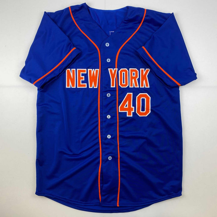 Autographed/Signed Bartolo Colon New York Blue Jersey Beckett BAS COA