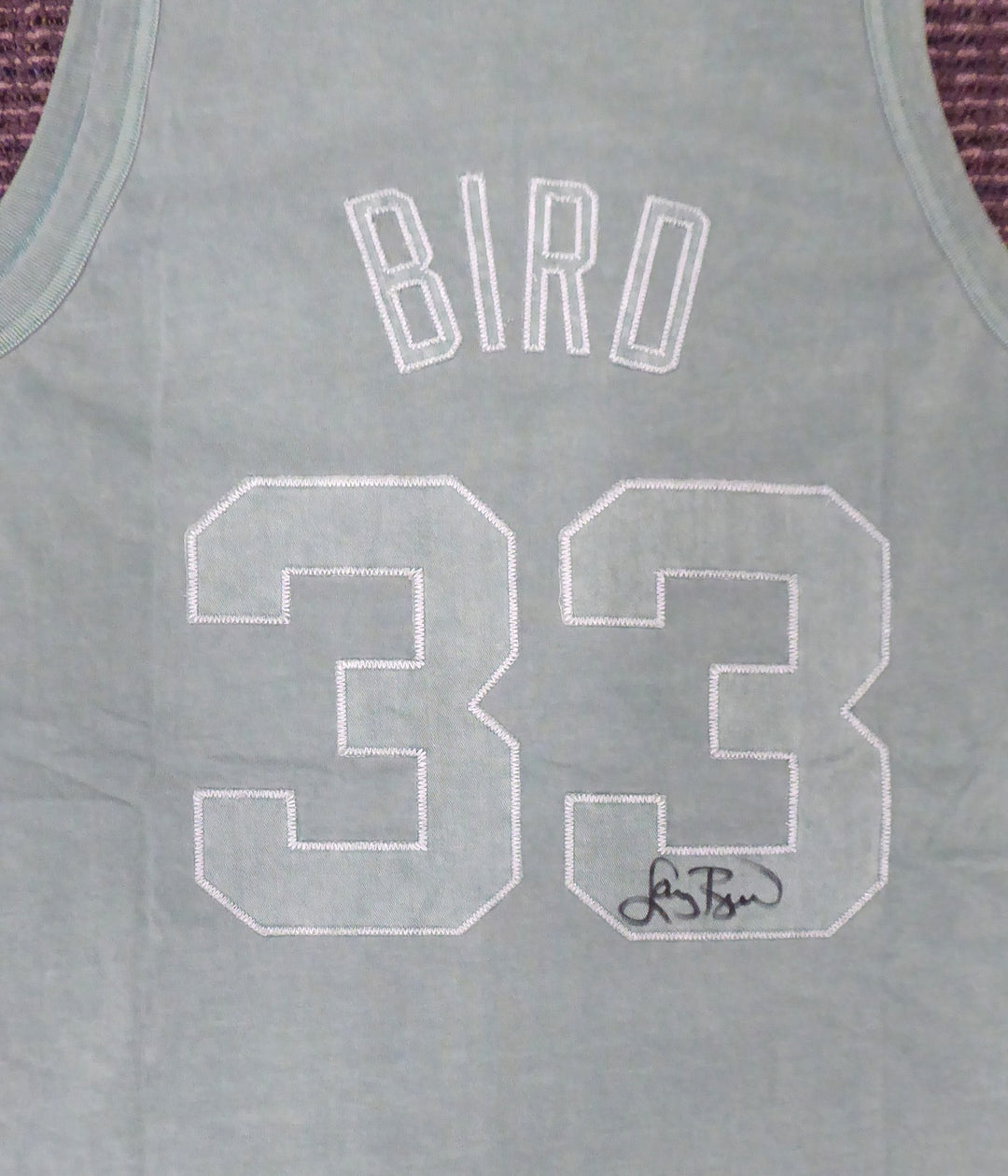 Celtics Larry Bird Auto Green Mitchell Ness WashedOut Swingman Jersey XL Beckett
