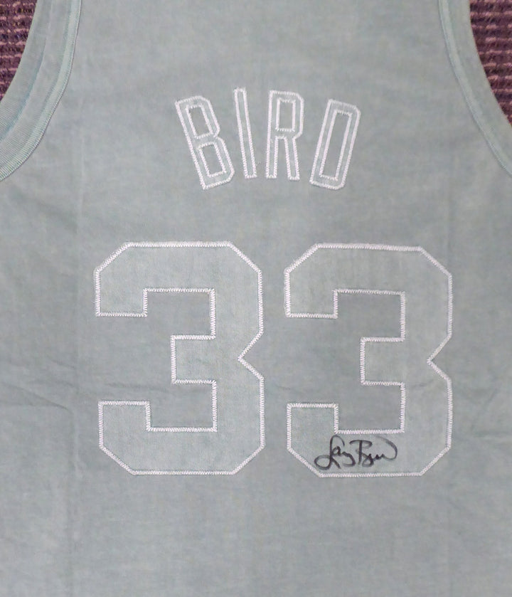 Celtics Larry Bird Auto Green Mitchell Ness WashedOut Swingman Jersey XL Beckett