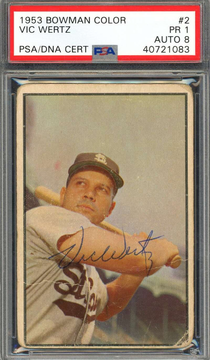 Vic Wertz PSA DNA Signed 1953 Bowman Color Autograph