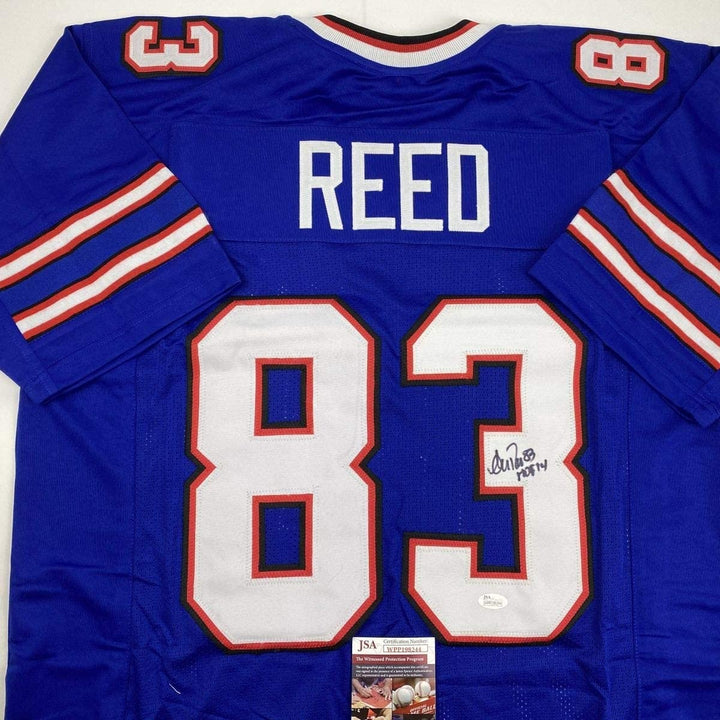Autographed/Signed ANDRE REED HOF 14 Buffalo Blue Jersey JSA COA Auto