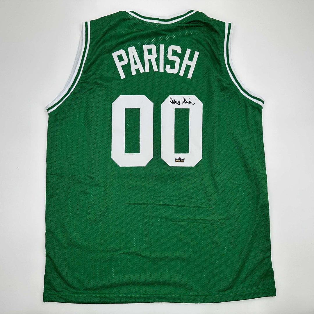 Facsimile Autographed Robert Parish Boston Green Reprint Jersey Size Men's XL