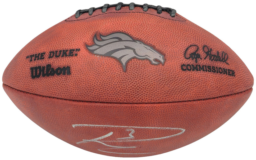 Russell Wilson Signed Official NFL Leather Broncos Logo Football Fanatics Holo