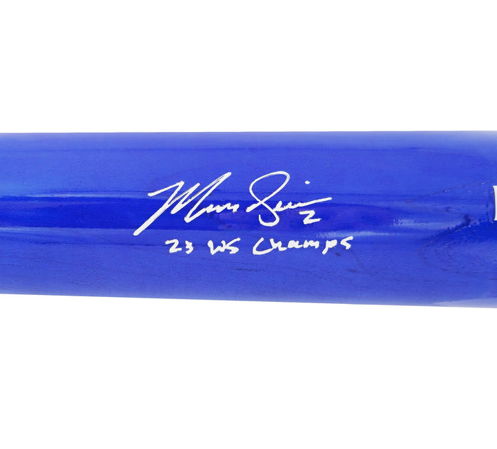 Marcus Semien Auto Blue Marucci Player Model Baseball Bat Rangers WS Champ BAS