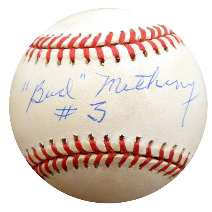 Bud Metheny Signed AL Baseball New York Yankees "#3" Beckett #F27165