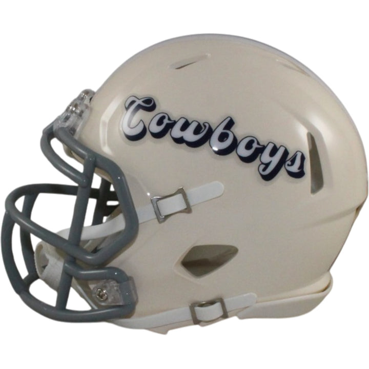 Emmitt Smith Signed Dallas Cowboys Retro Mini Helmet Beckett Witnessed 57536