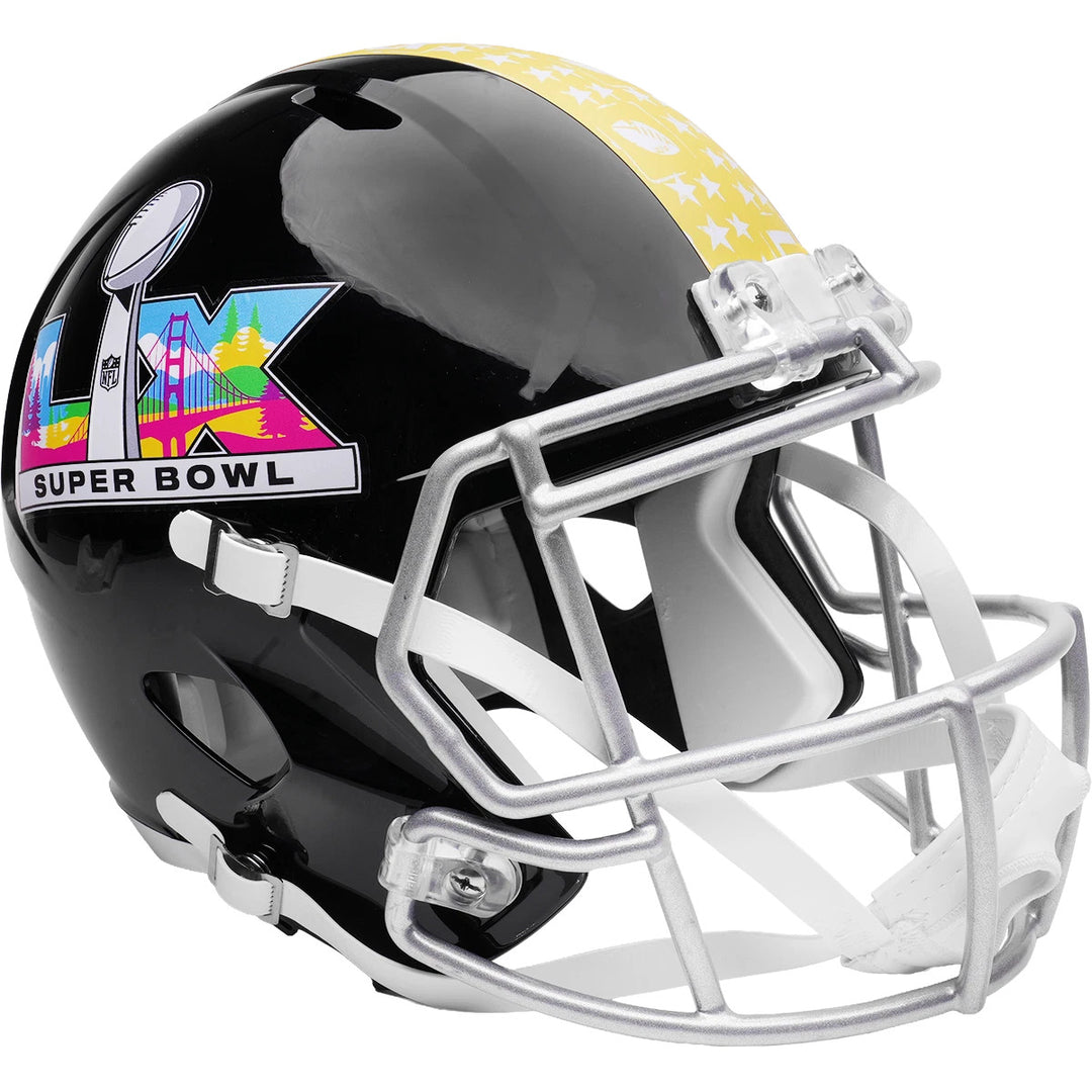 Unsigned Black SB LX Logo Speed Replica Full Size Helmet Seattle Seahawks
