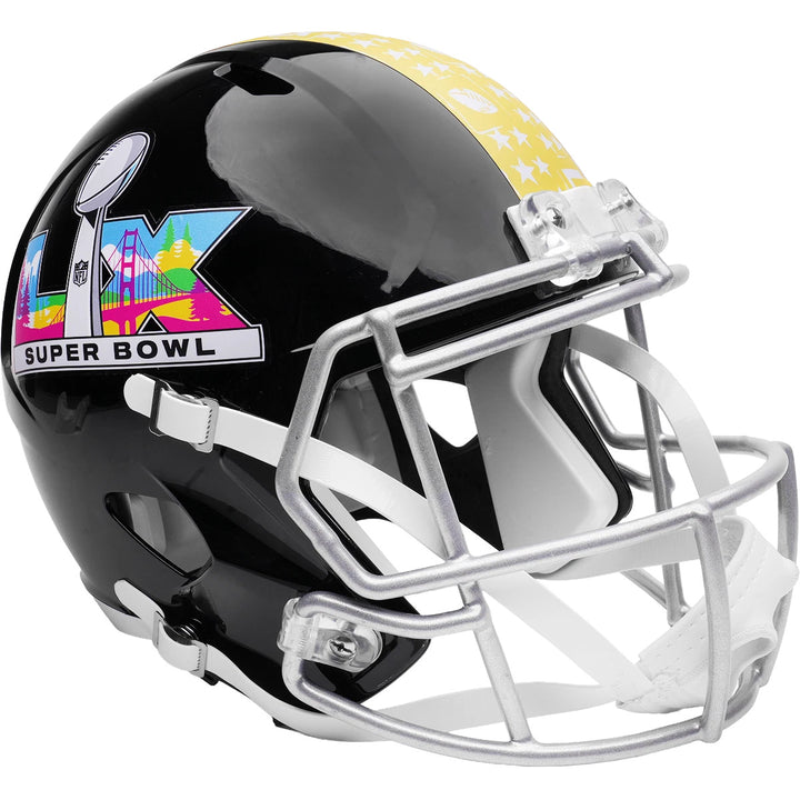 Unsigned Black SB LX Logo Speed Replica Full Size Helmet Seattle Seahawks