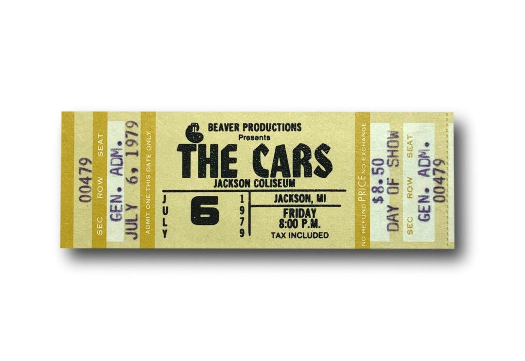 The Cars Authentic 1979 Concert Ticket Pass Band Tour Original Orr Easton
