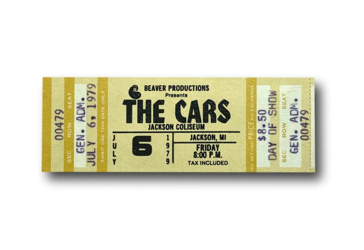 The Cars Authentic 1979 Concert Ticket Pass Band Tour Original Orr Easton