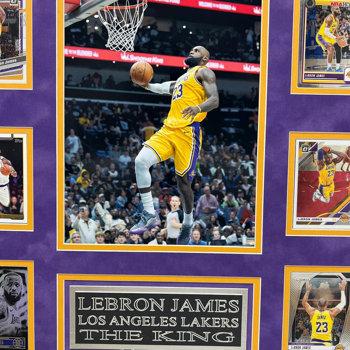 Lebron James 10-Card Custom Display Frame Los Angeles Lakers