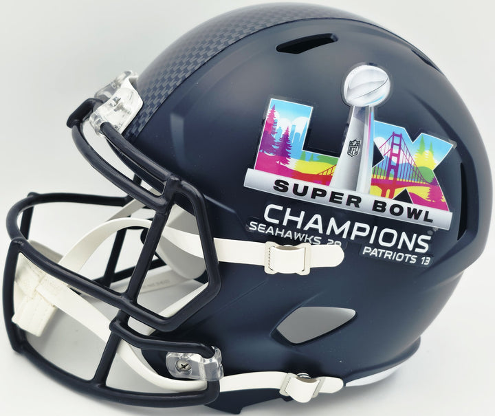 Cooper Kupp Signed Seahawks Blue Full Size SB LX Champions Logo Speed Replica