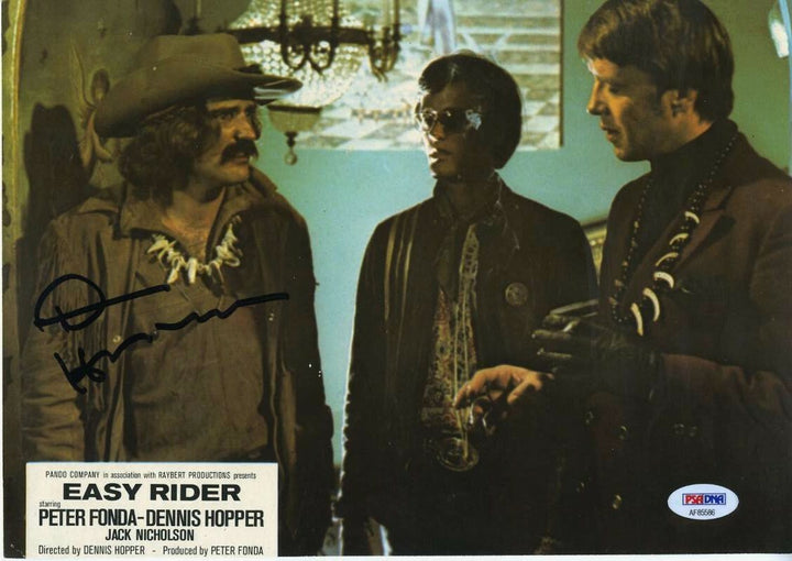 Dennis Hopper Psa Dna Coa Autograph 8x10 Easy Rider Lobby Card Photo Hand Signed