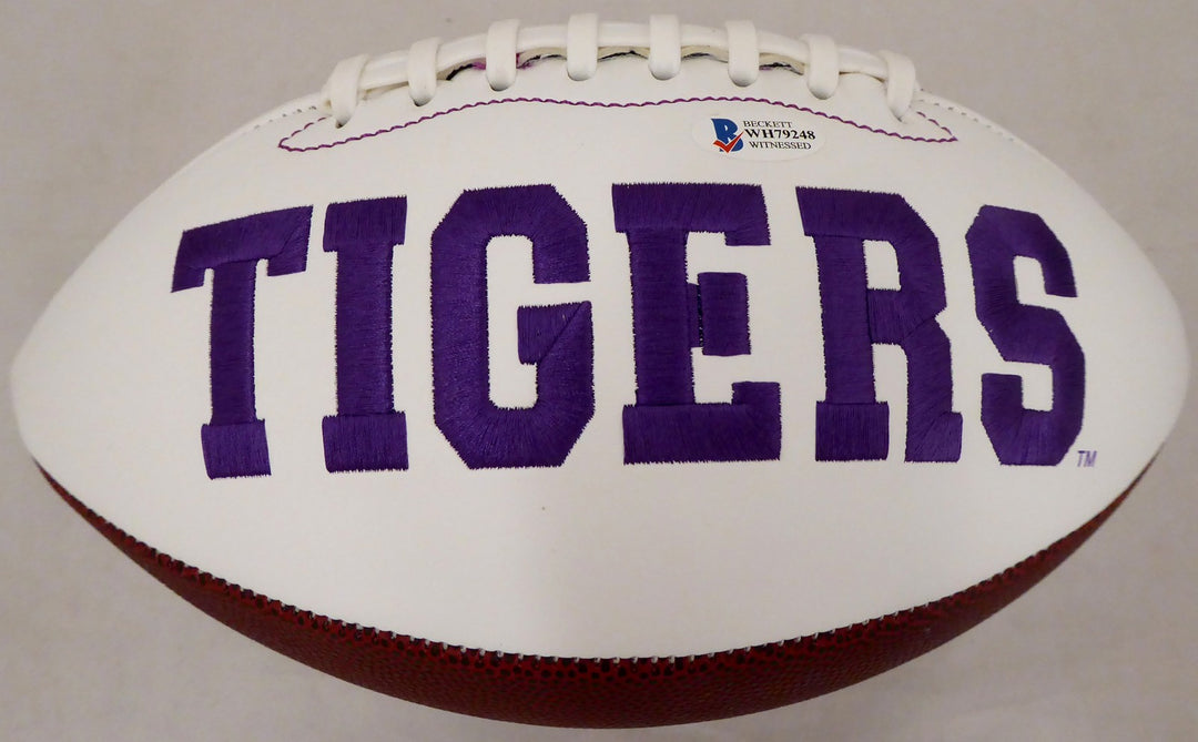 Travis Etienne Autographed Signed Clemson Tigers White Logo Football Beckett