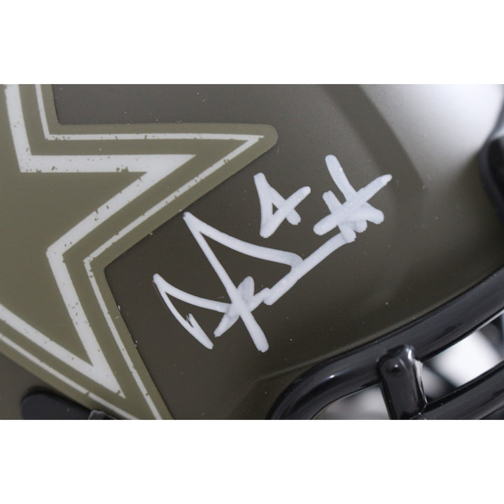 Dak Prescott Autographed/Signed Dallas Cowboys 22 STS Mini Helmet Beckett 56331