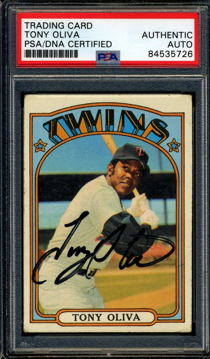 Tony Oliva PSA DNA Cert Signed 1972 Topps Autograph