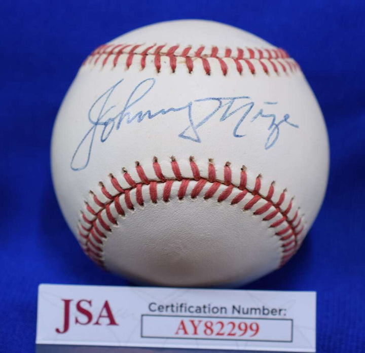 Johnny Mize JSA COA Signed National League Autograph Baseball