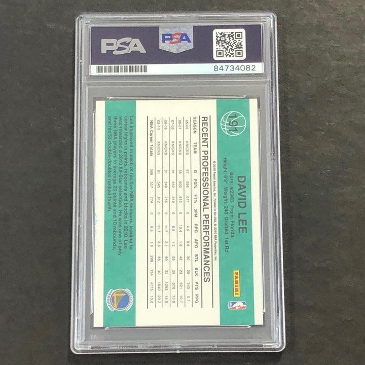2010-11 Panini Donruss #191 David Lee Signed Card AUTO GRADE 10 PSA Slabbed Warr