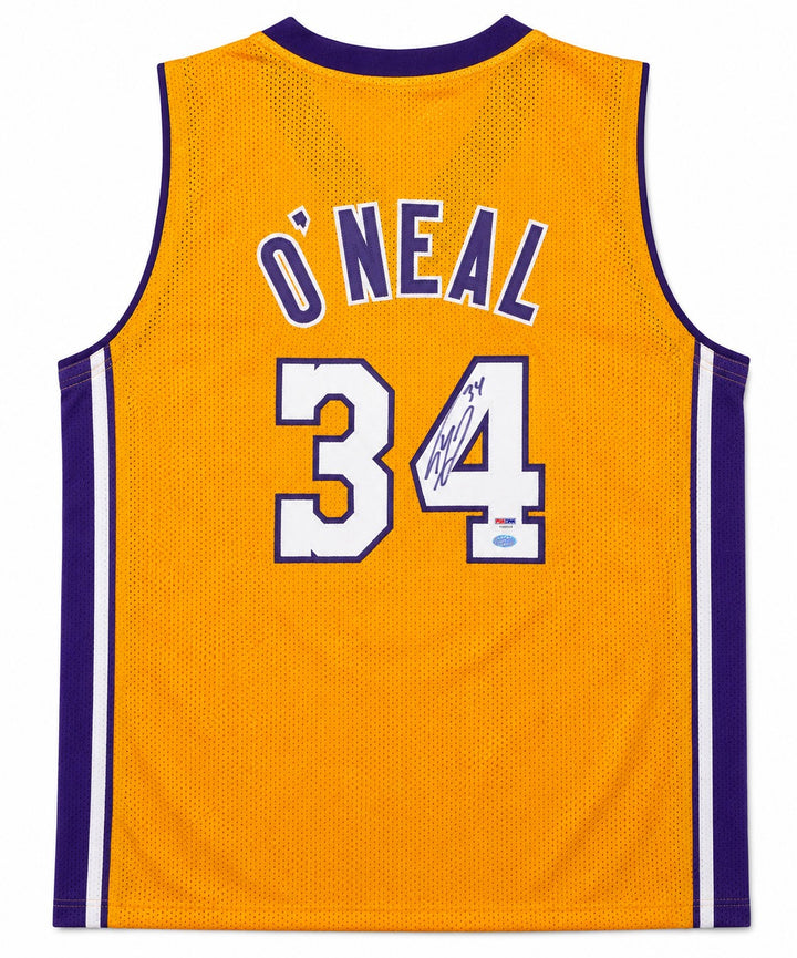 Los Angeles Lakers Shaquille O'Neal Signed Gold Jersey PSA/DNA