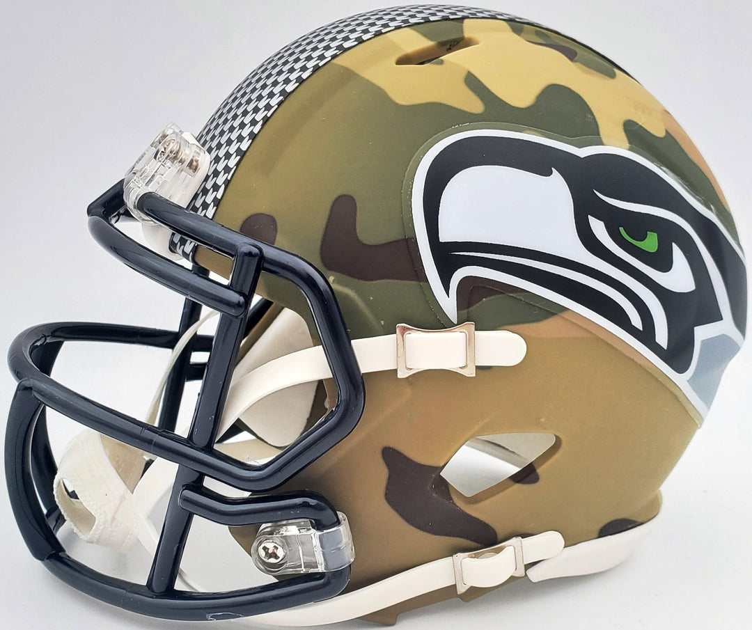 Warren Moon Signed Seattle Seahawks Camo Mini Helmet "HOF 06" MCS Holo