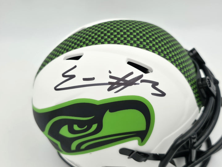 Nick Emmanwori Auto Seahawks Lunar Eclipse White Speed Mini Helmet Beckett Wit
