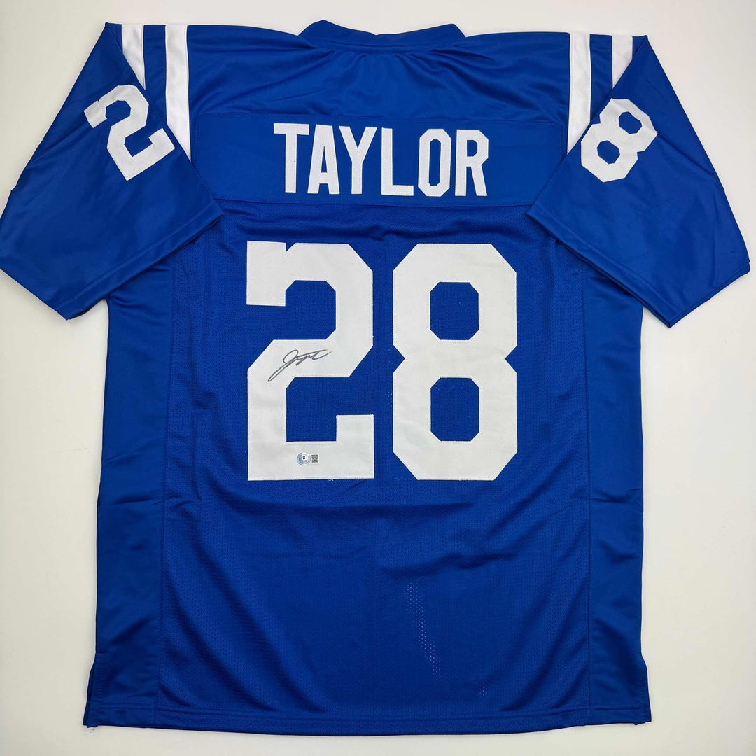 Autographed/Signed JONATHAN TAYLOR Indianapolis Blue Football Jersey JSA COA