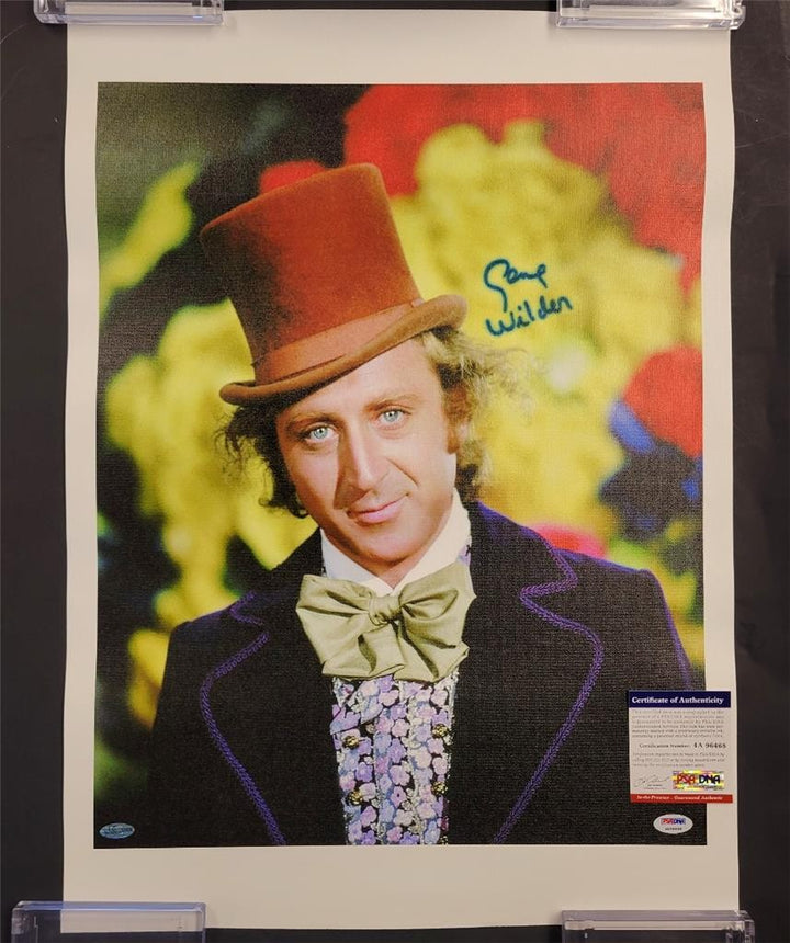 Gene Wilder signed Willy Wonka 16x20 Canvas Photo Autograph (B) ~ PSA/DNA COA