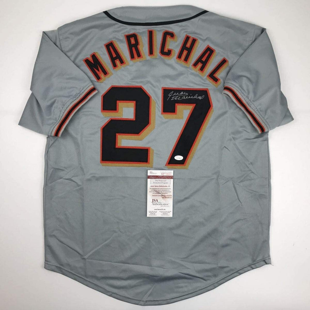 Autographed/Signed Juan Marichal San Francisco Grey Baseball Jersey JSA COA