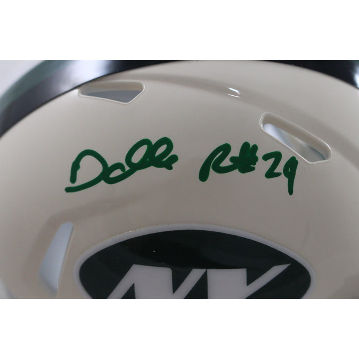 Darrelle Revis Autographed New York Jets Retro Mini Helmet Beckett Witness 58222