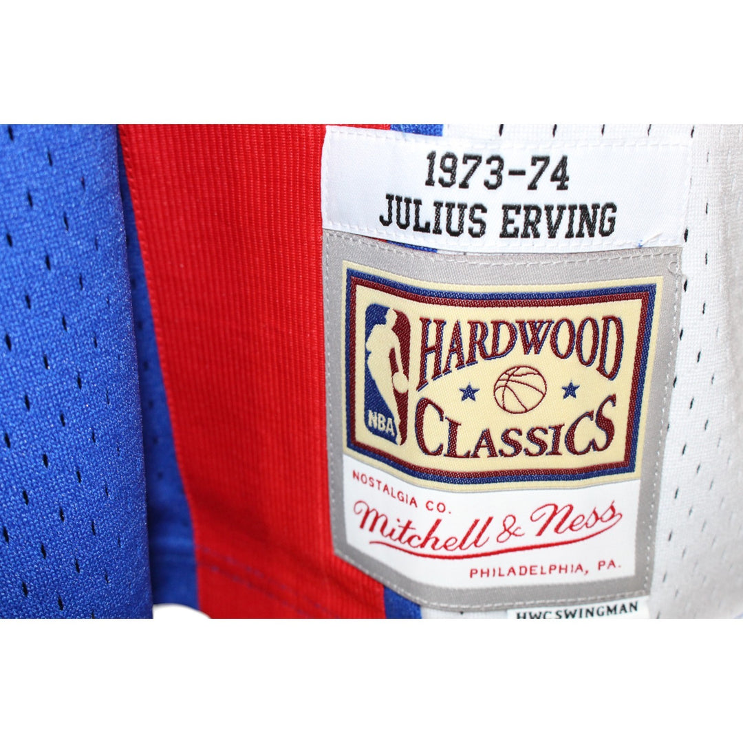 Julius Erving Signed New Jersey Nets Mitchell & Ness XL Jersey Champs BAS 51831