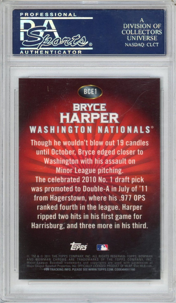 Graded 2011 Topps Bowman Chrome Bryce Harper #BCE1 Red Retail Exclusives Rookie