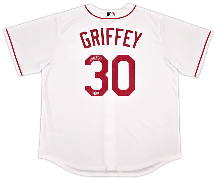 Cincinnati Reds Ken Griffey Jr. Signed White Nike Jersey Size XL Beckett Witness