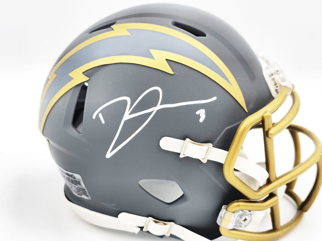 Derwin James Jr. Signed Chargers Slate Gray Speed Mini Helmet Beckett Wit