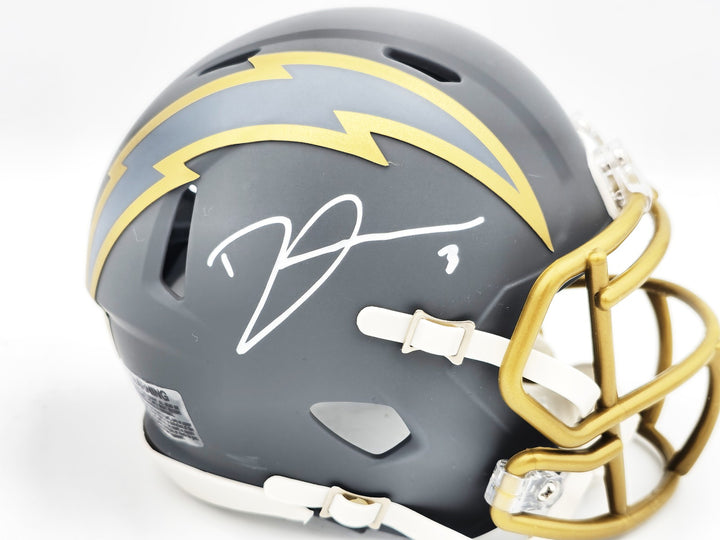 Derwin James Jr. Signed Chargers Slate Gray Speed Mini Helmet Beckett Wit