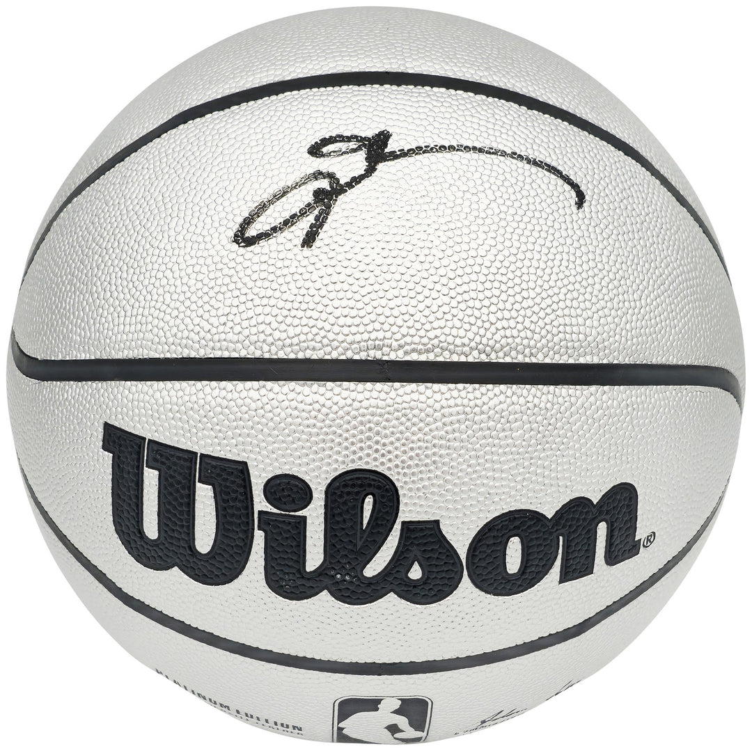 Allen Iverson Auto Platinum Edition Composite Leather Basketball 76ers Beckett