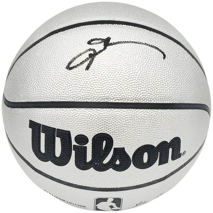 Allen Iverson Auto Platinum Edition Composite Leather Basketball 76ers Beckett